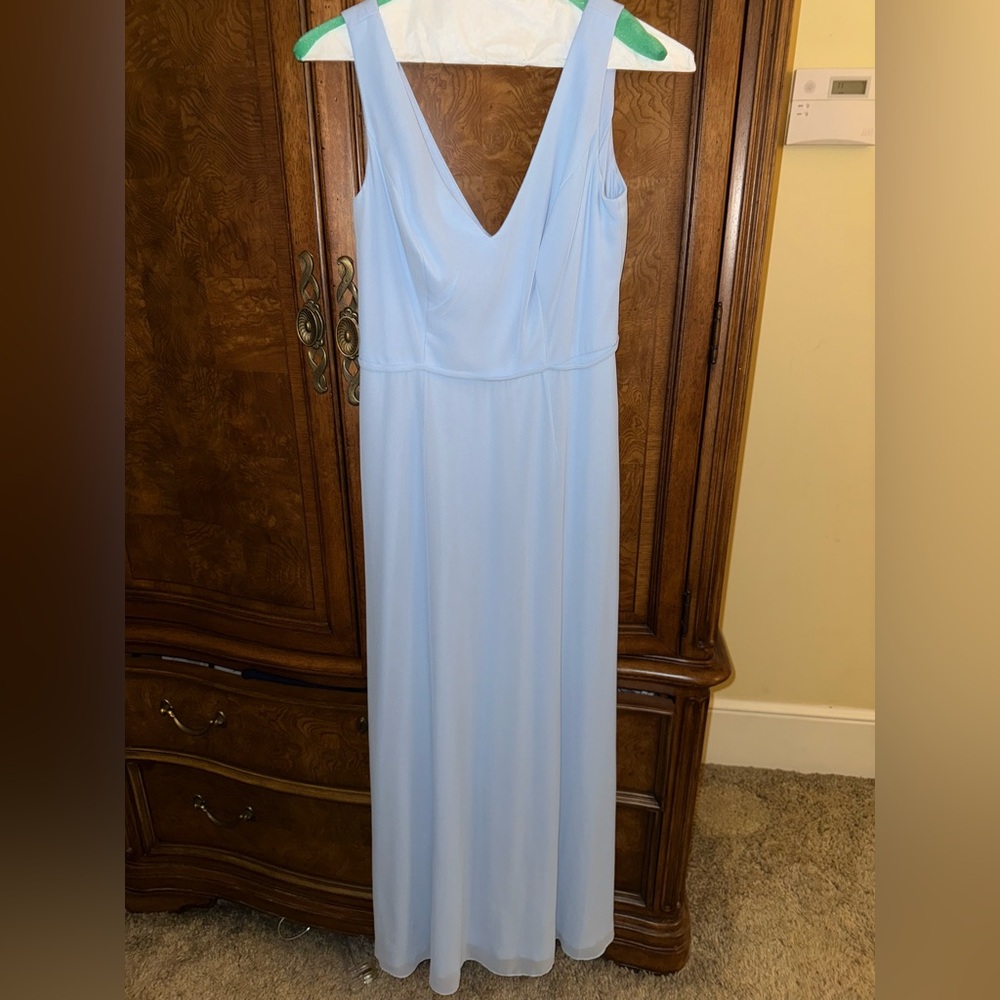 David's Bridal Light Blue Maxi Dress
